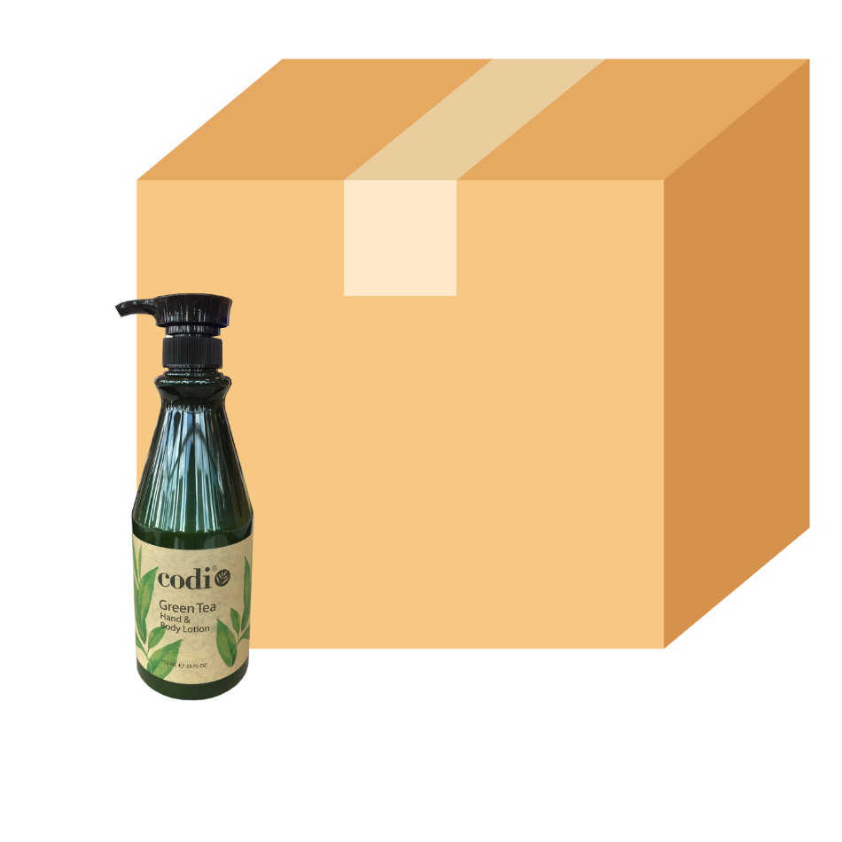 Sữa dưỡng thể và tay Codi 750ml / 25oz - Trà xanh - Hộp 12 chai