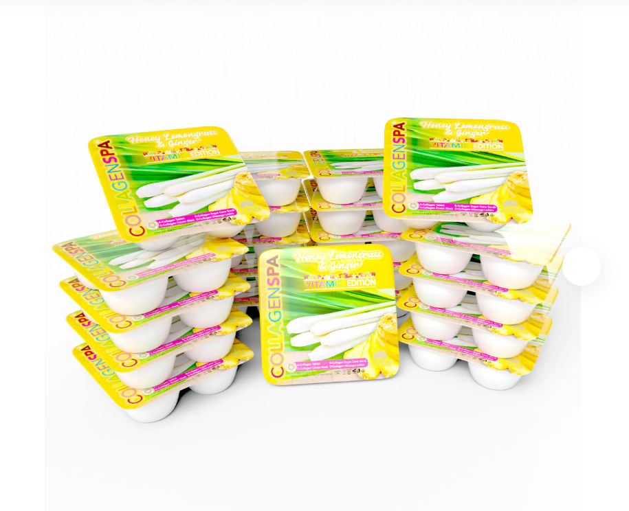 Khay chăm sóc chân 4 bước La Palm CollagenSpa - Mật ong sả gừng - Hộp 24 cái