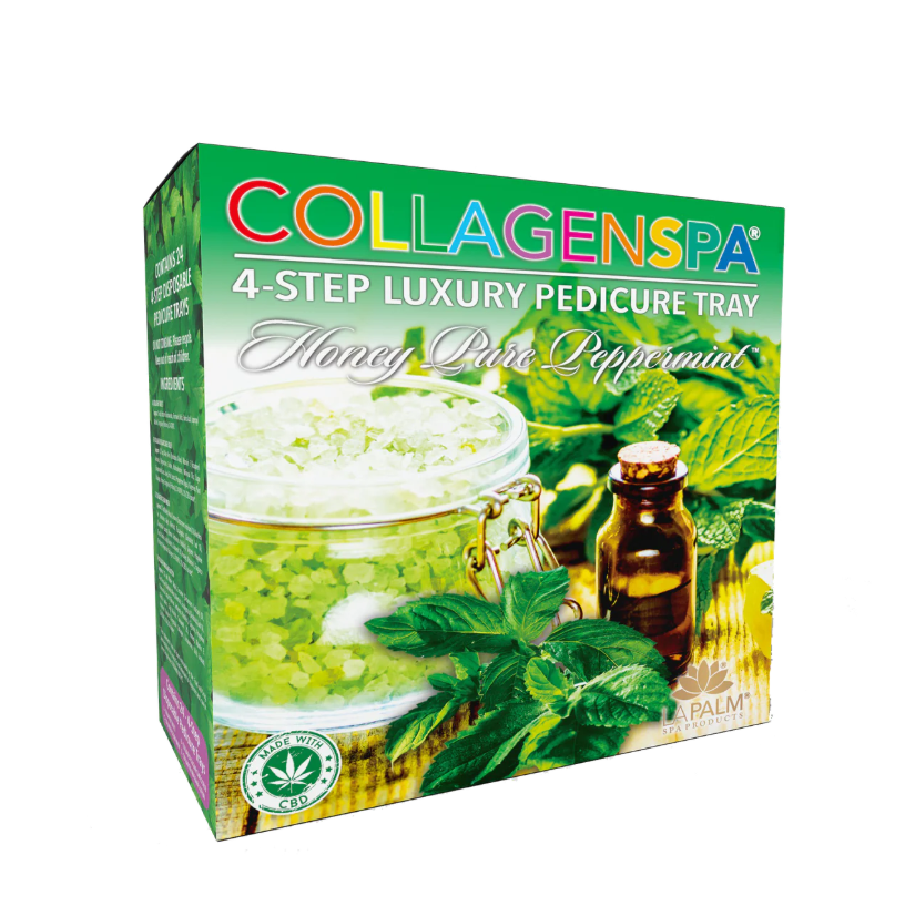 Khay chăm sóc móng chân 4 bước La Palm CollagenSpa - Hương mật ong bạc hà nguyên chất - Hộp 24 chiếc