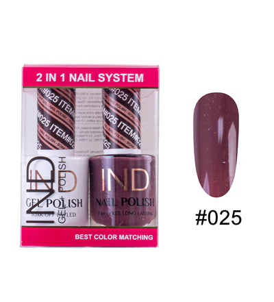 Bộ sơn móng tay IND Gel & Matching Lacquer Set - #25