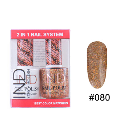 Bộ sơn móng tay IND Gel & Matching Lacquer Set - #80