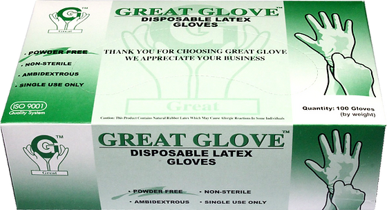 Găng tay cao su Great Latex, Găng tay khám bệnh không bột - Nhỏ - Hộp 10 chiếc