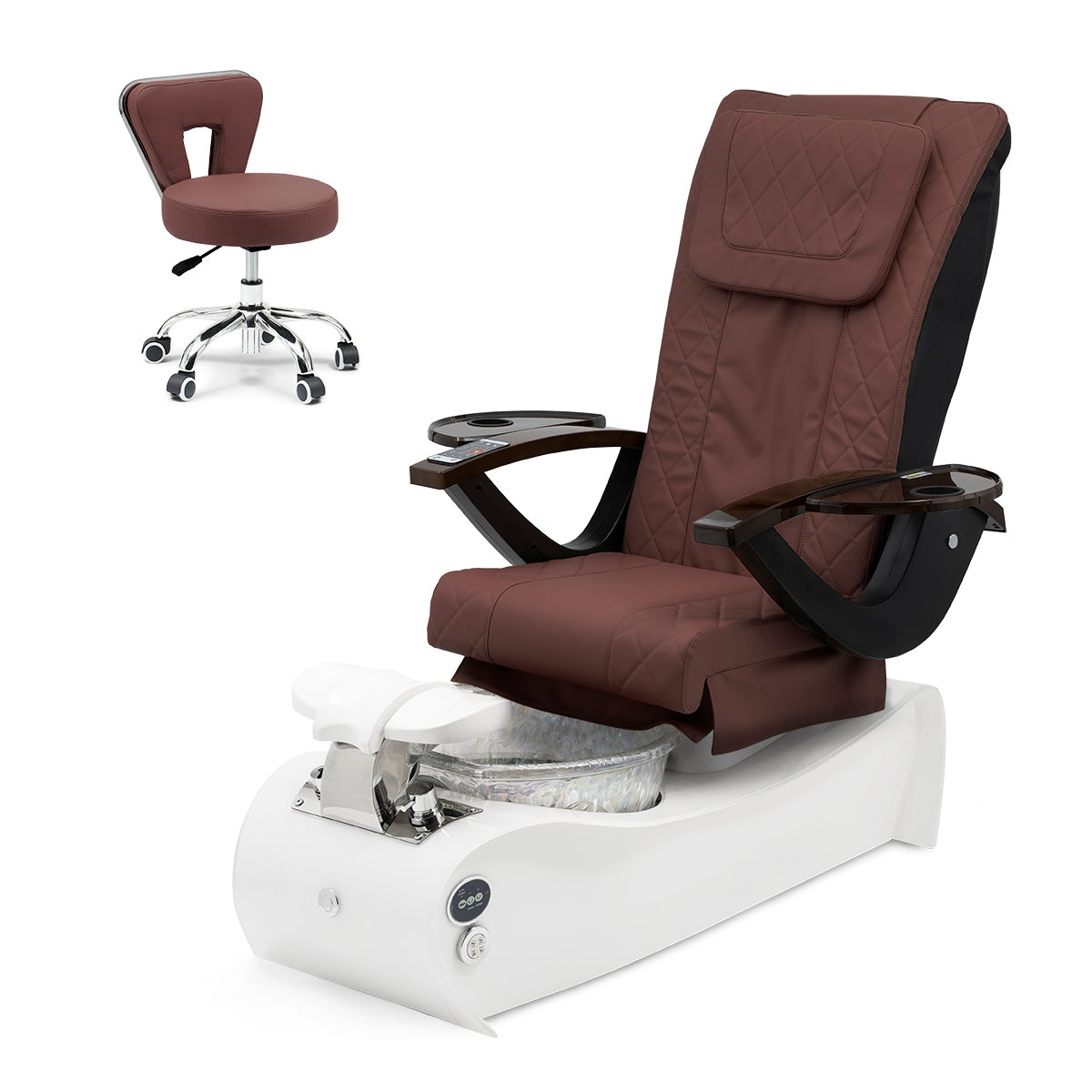 Ghế Spa Thunder Pedicure - Đế trắng - Unicorn Bowl - Da Diamond