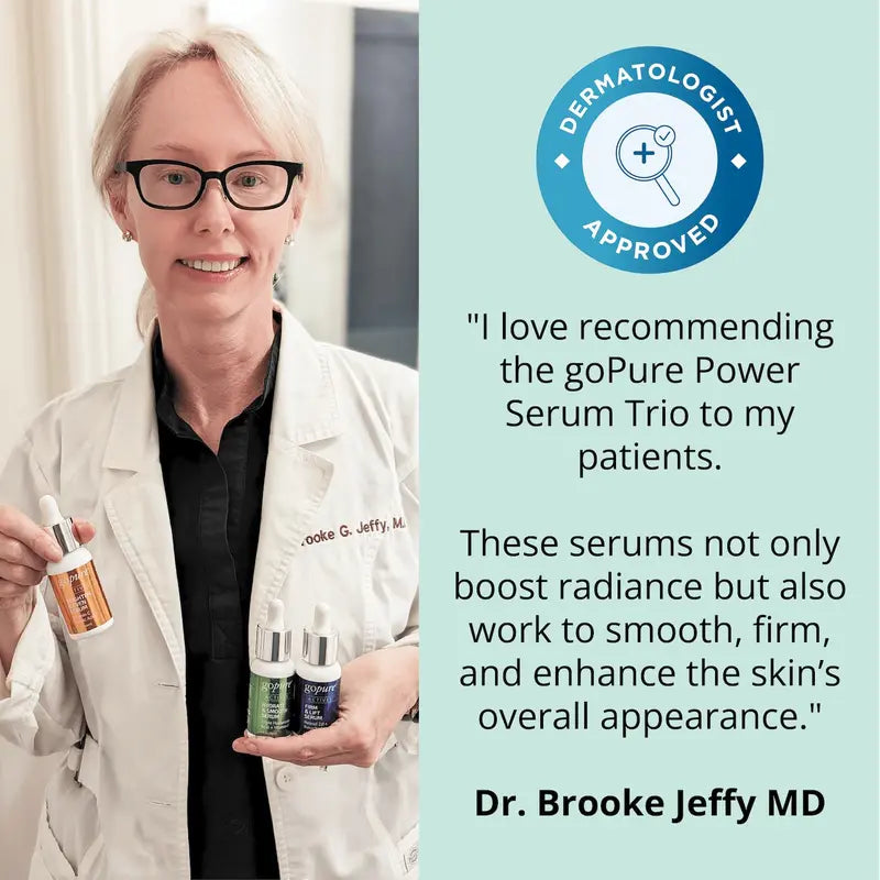 GOPURE Power Trio Facial Serums Set - Vitamin C Serum, Hyaluronic Acid Serum and Retinol Serum