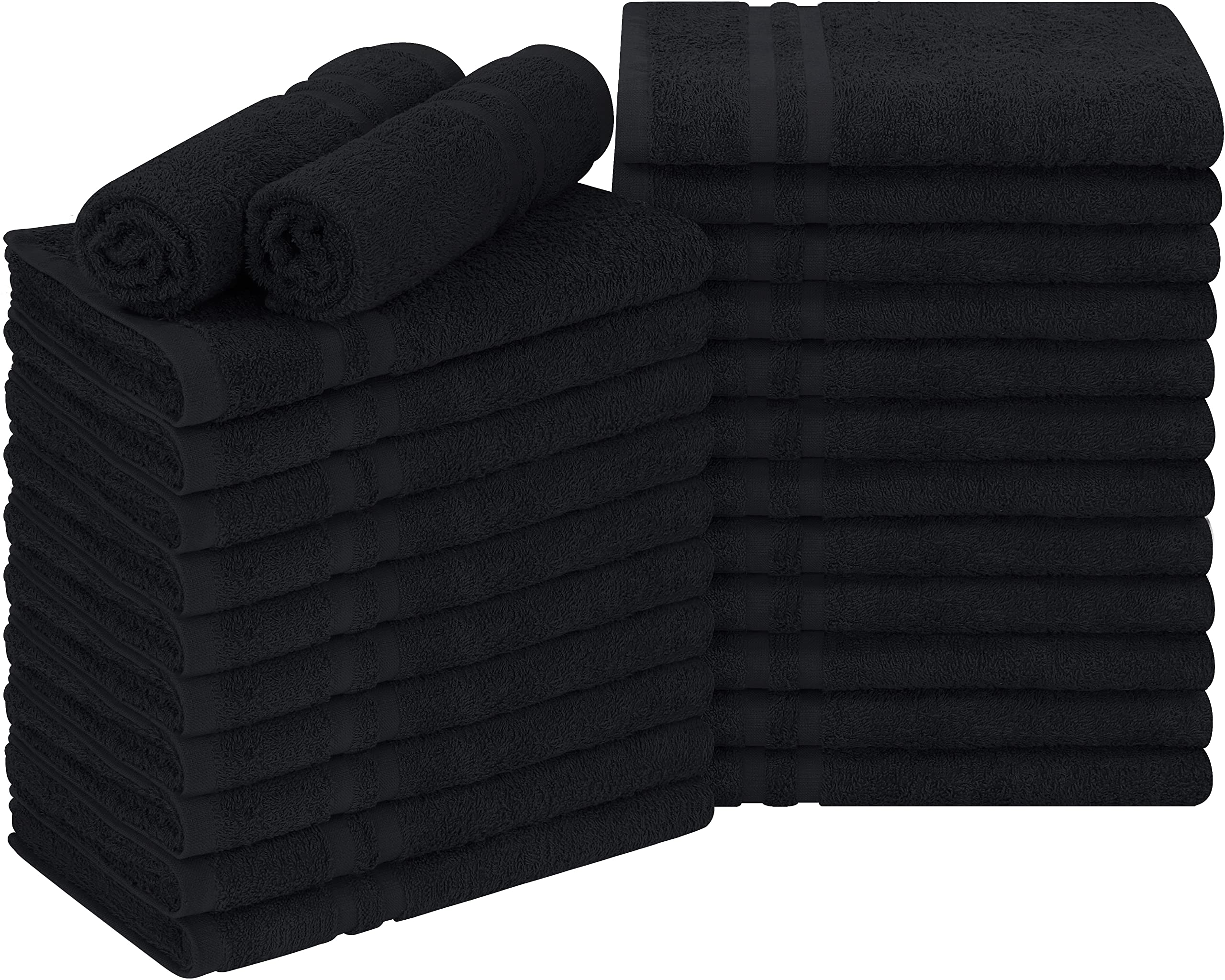 Khăn tắm cotton 100% Extreme+ - Đen 16x29 - Gói 12 chiếc (3 pound)