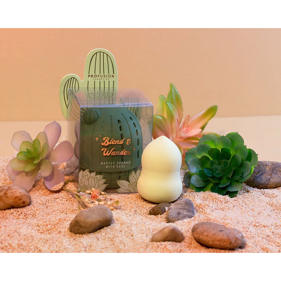 Desert Sage | Blend & Wander Makeup Sponge with Cactus Case