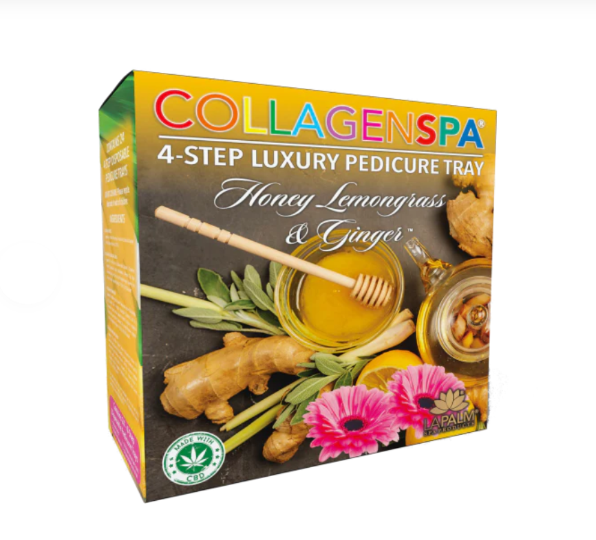 Khay chăm sóc móng chân 4 bước La Palm CollagenSpa - Mật ong sả và gừng - Hộp 4 hộp