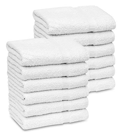 Khăn tắm cotton 100% Extreme+ - Trắng 16x29 - Gói 12 chiếc (3 pound)