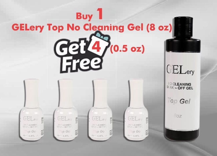 GELery Top Coat-No Clean Refill ***Giảm giá đặc biệt, mua 1 top gel 8 oz tặng 4 top gel 0,5 oz miễn phí***