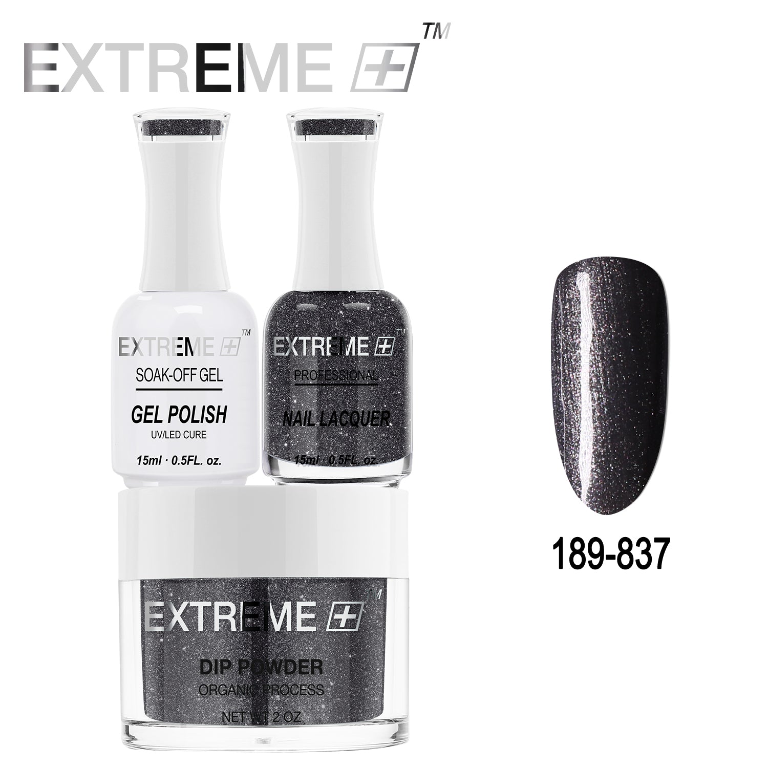 Bộ combo 3 trong 1 tất cả của EXTREME+ - Bột nhúng, sơn gel và sơn móng tay #189