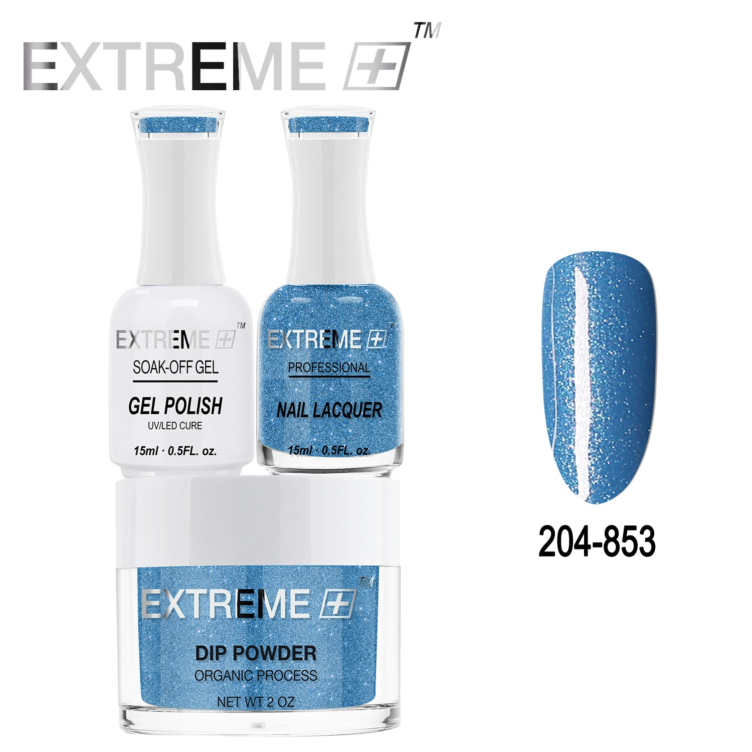 Bộ combo 3 trong 1 tất cả của EXTREME+ - Bột nhúng, sơn gel và sơn móng tay #204