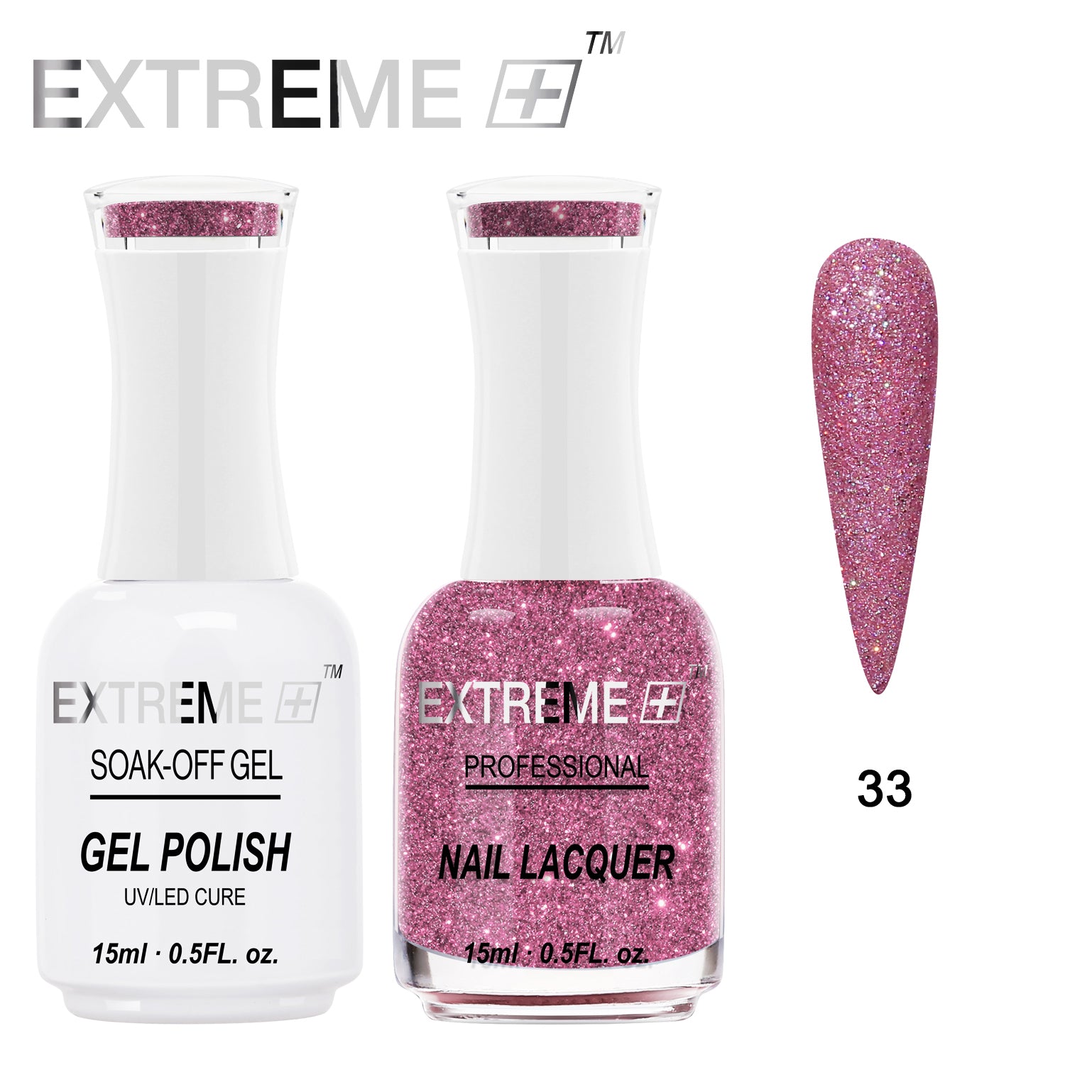 EXTREME+ Holo Chrome Gel Matching Lacquer - #033