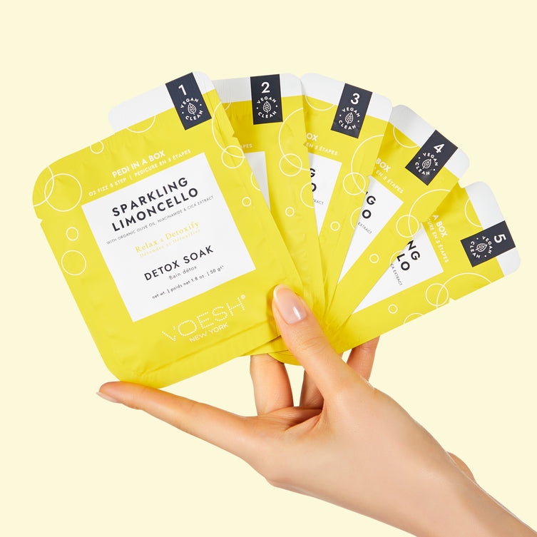 VOESH Pedi in a Box O2 Fizz 5 bước - Rượu Limoncello có ga - Hộp 50 viên