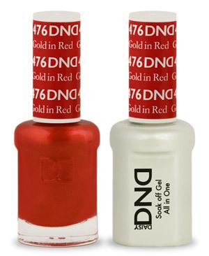 DND - Gel &amp; Lacquer #476 Gold in Red