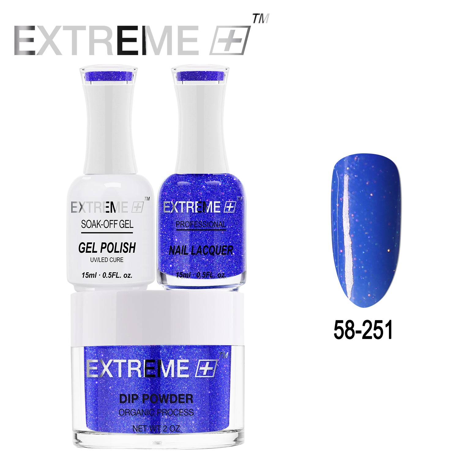 Bộ combo 3 trong 1 tất cả của EXTREME+ - Bột nhúng, sơn gel và sơn móng tay #058