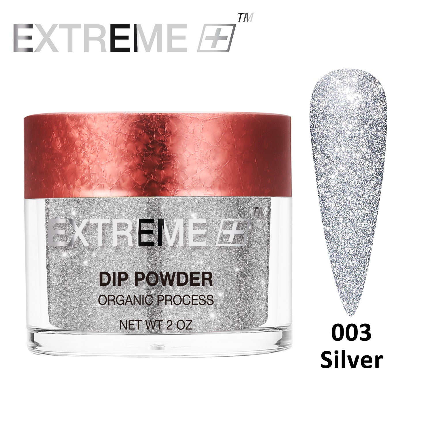 EXTREME+ Đèn Pin Trên Móng Tay Bột Nhúng Lấp Lánh Phản Quang - #003 Silver