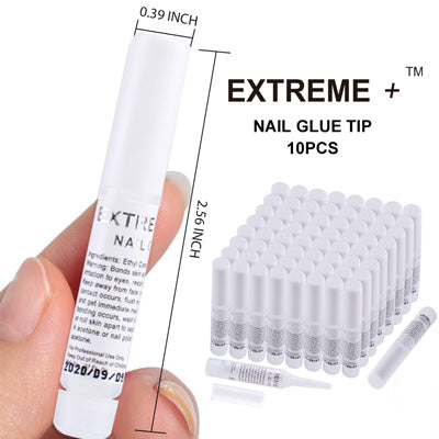 250 chiếc EXTREME+ Keo dán đầu móng tay - Chất kết dính siêu dính cho đầu móng tay acrylic - 0,07 oz cho mỗi loại keo