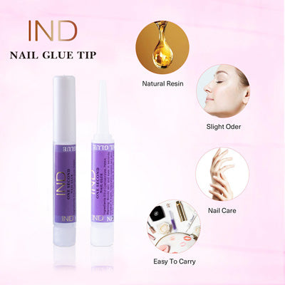 250 PCS IND Nail Tip Keo - Chất kết dính siêu dính cho đầu móng tay acrylic - 0,07 oz cho mỗi loại keo