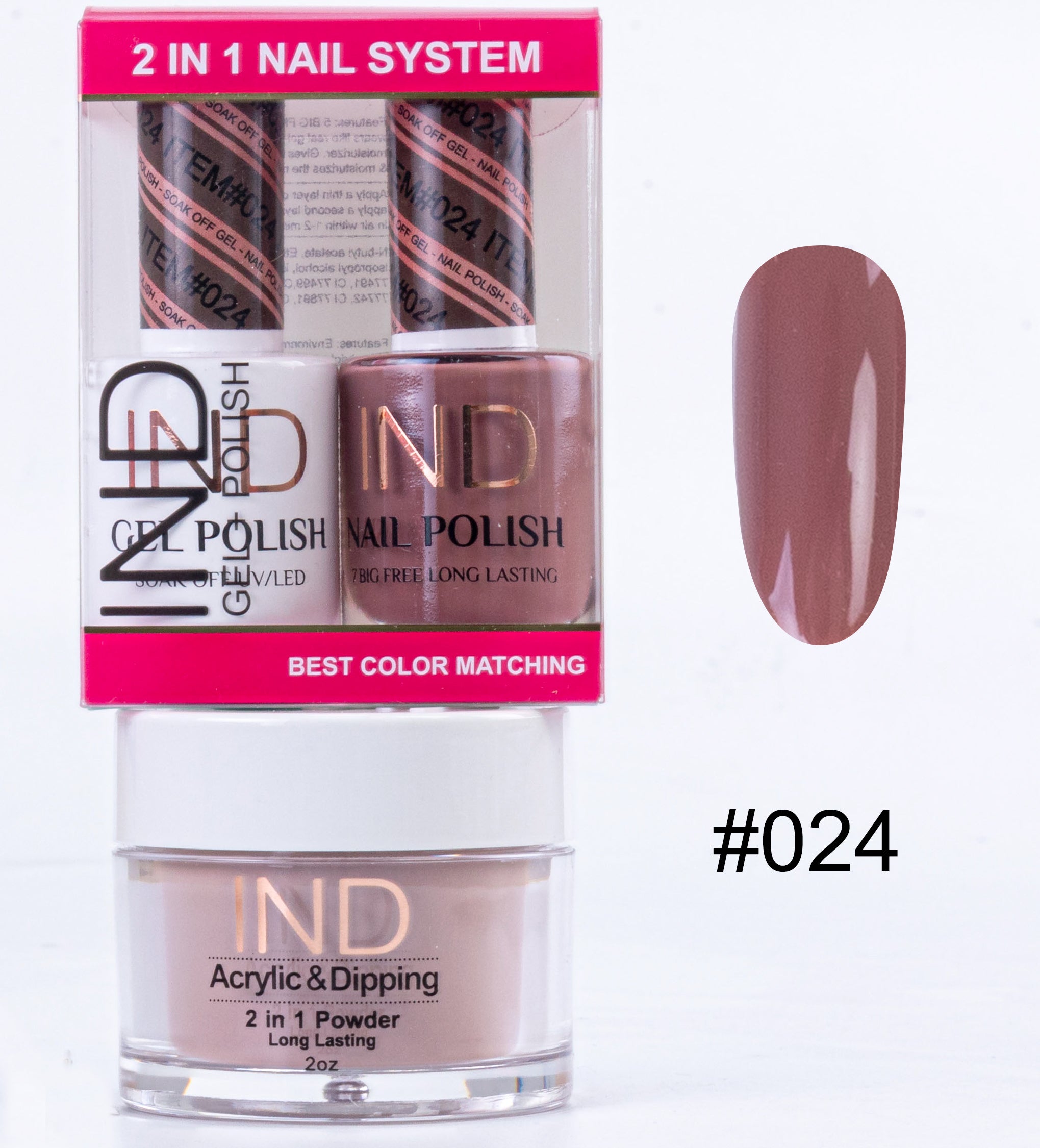 Combo IND 3 IN 1 Gel + Sơn mài + Phấn phủ - #24