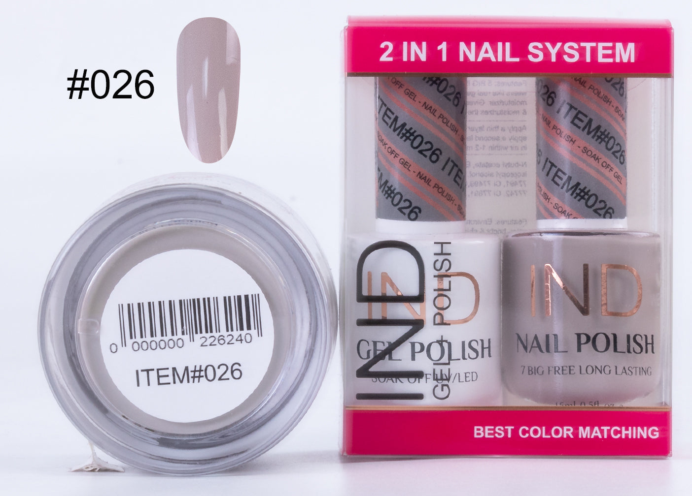 Combo IND 3 TRONG 1 Gel + Sơn mài + Phấn phủ - #26