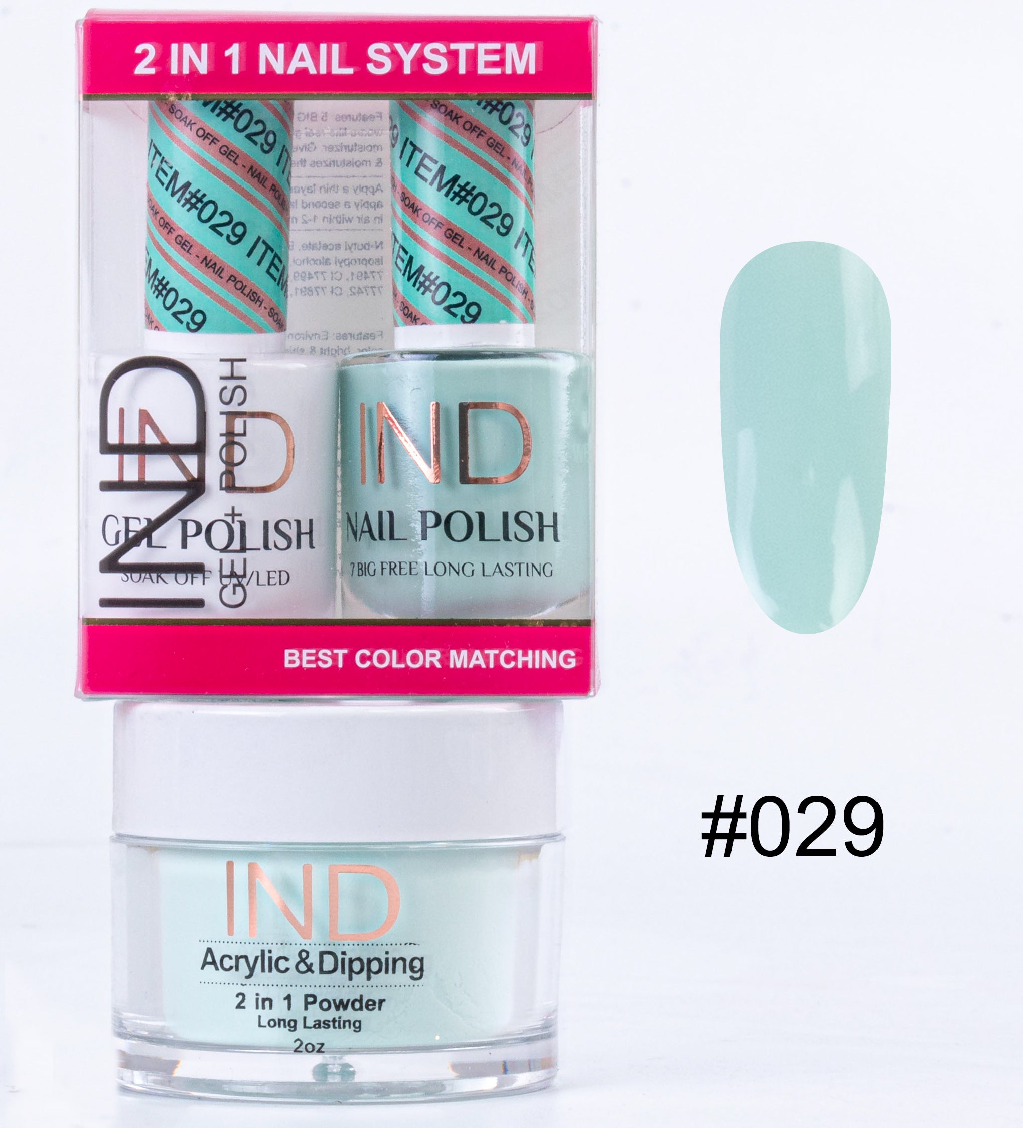 IND Combo 3 TRONG 1 Gel + Sơn mài + Phấn phủ - #29