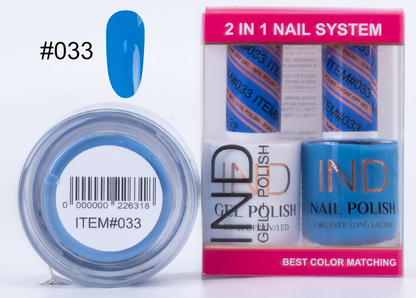 Combo IND 3 TRONG 1 Gel + Sơn mài + Phấn phủ - #33