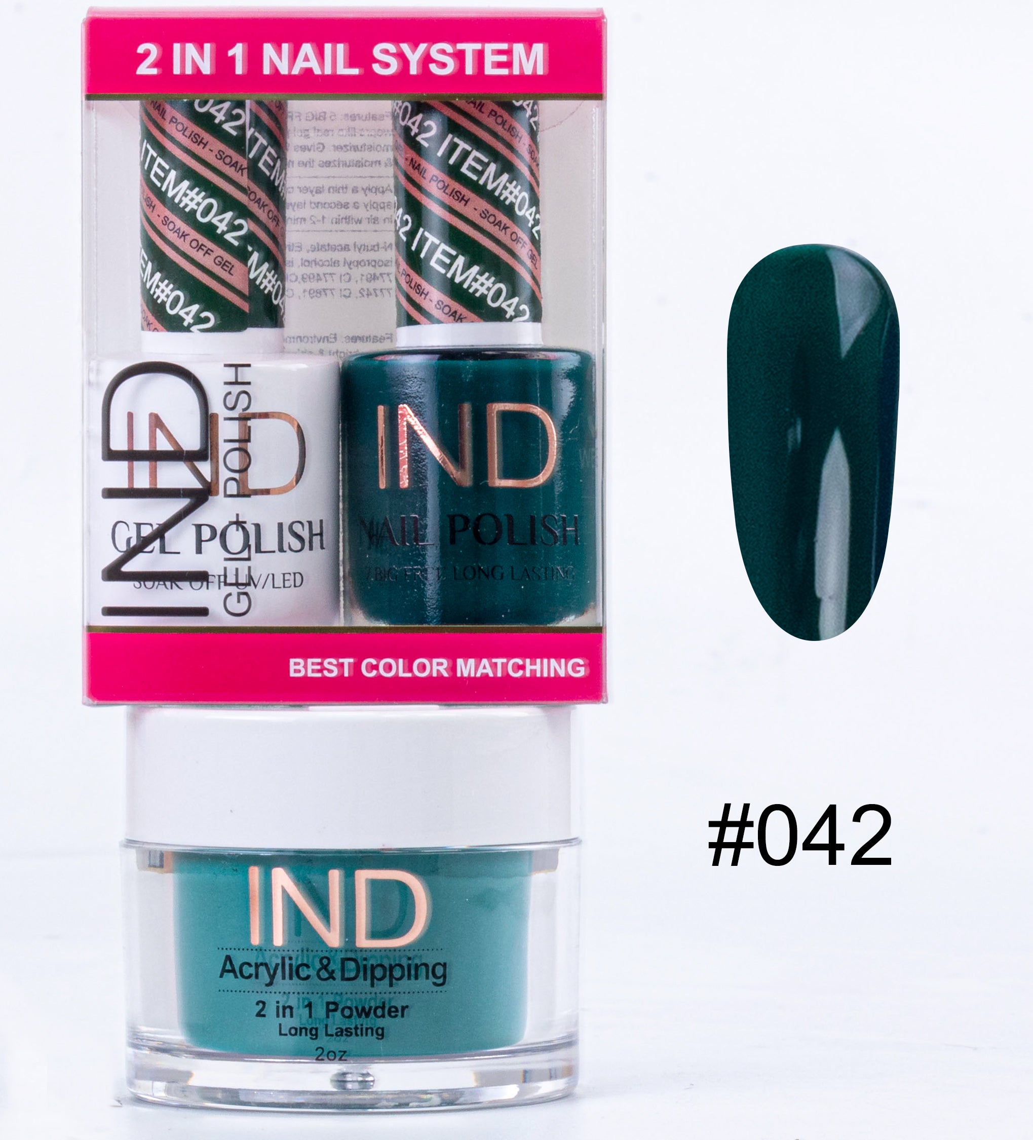 Combo IND 3 TRONG 1 Gel + Sơn mài + Phấn phủ - #42