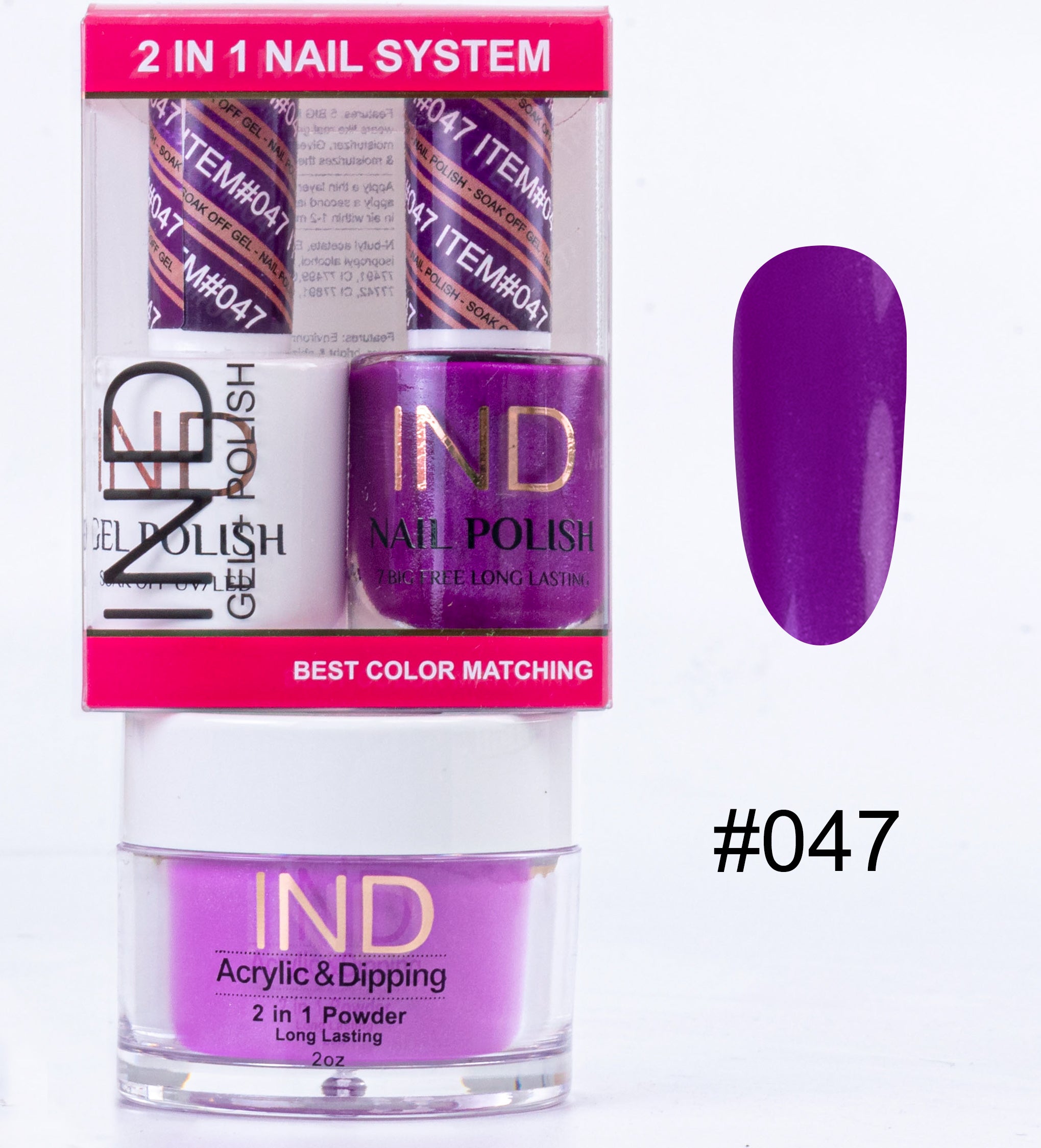 Combo IND 3 TRONG 1 Gel + Sơn mài + Phấn phủ - #47