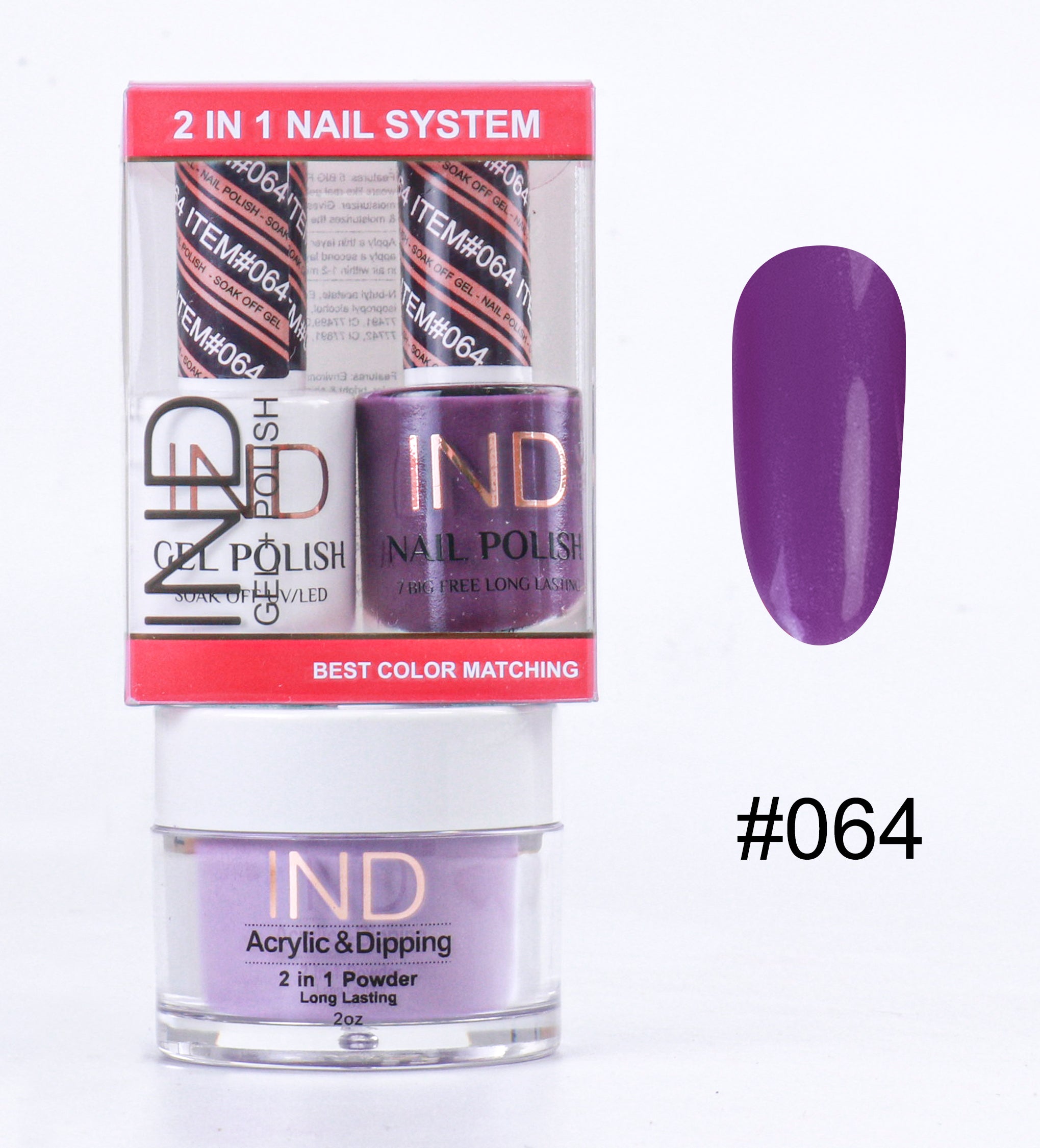 IND Combo 3 TRONG 1 Gel + Sơn mài + Phấn phủ - #64