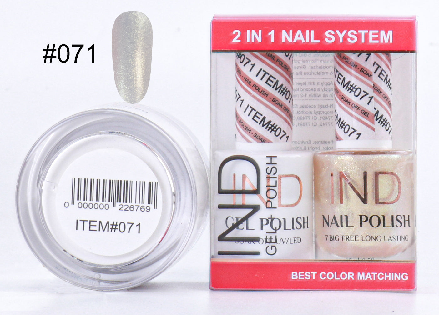 Combo IND 3 TRONG 1 Gel + Sơn mài + Phấn phủ - #71