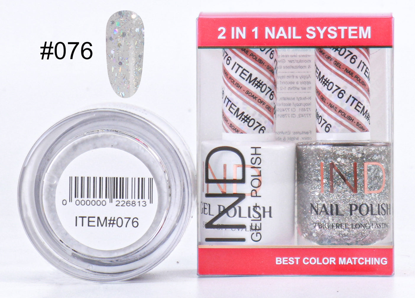 Combo IND 3 TRONG 1 Gel + Sơn mài + Phấn phủ - #76