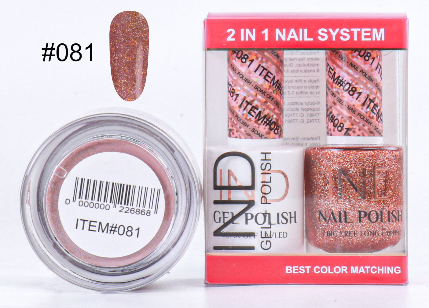 Combo IND 3 TRONG 1 Gel + Sơn mài + Phấn phủ - #81