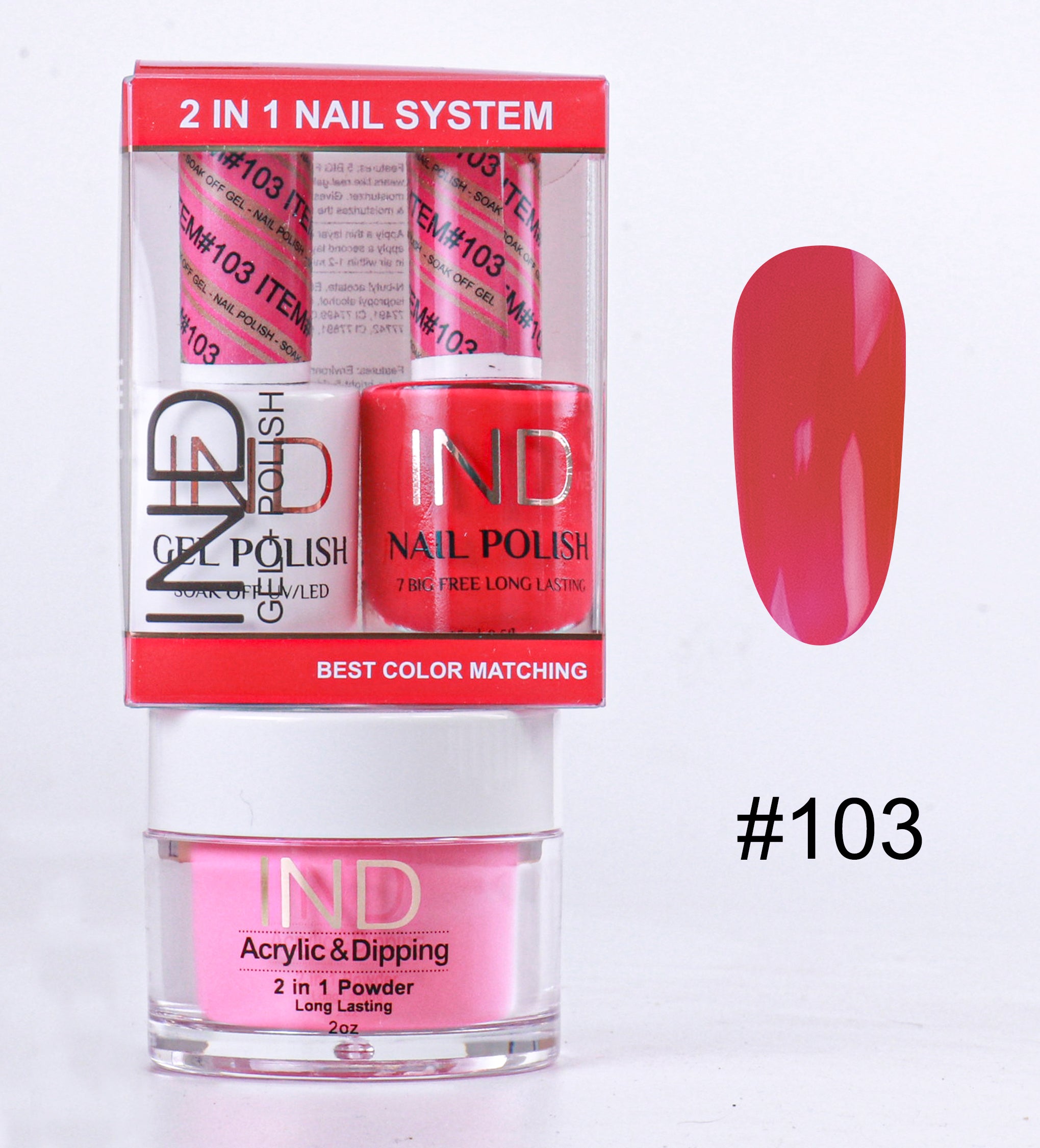 Combo IND 3 TRONG 1 Gel + Sơn mài + Phấn phủ - #103