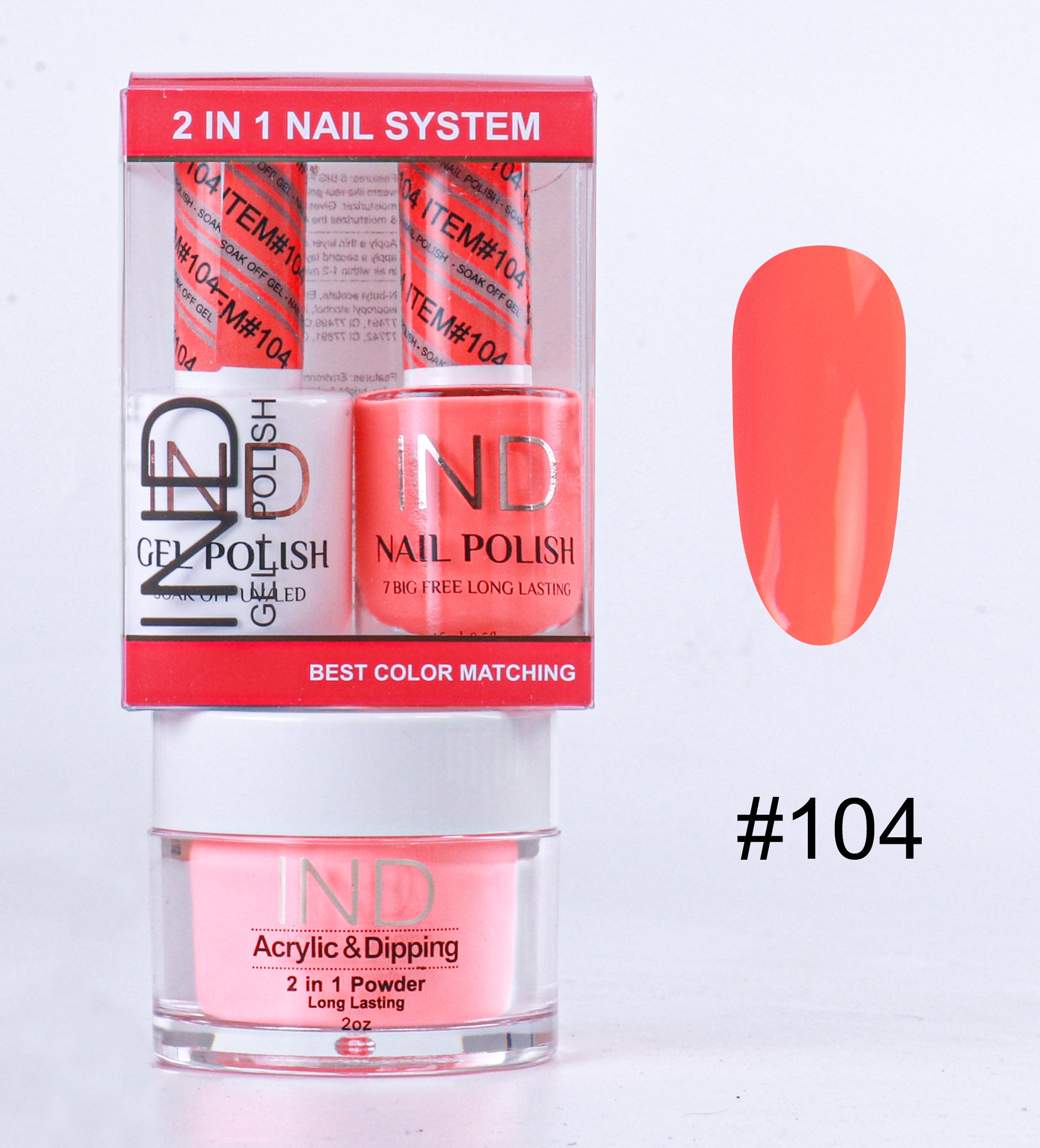 IND Combo 3 TRONG 1 Gel + Sơn mài + Phấn phủ - #104