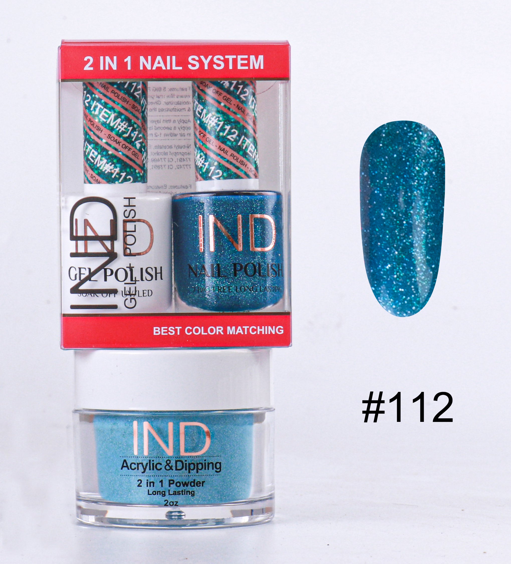 Combo IND 3 IN 1 Gel + Sơn mài + Phấn phủ - #112