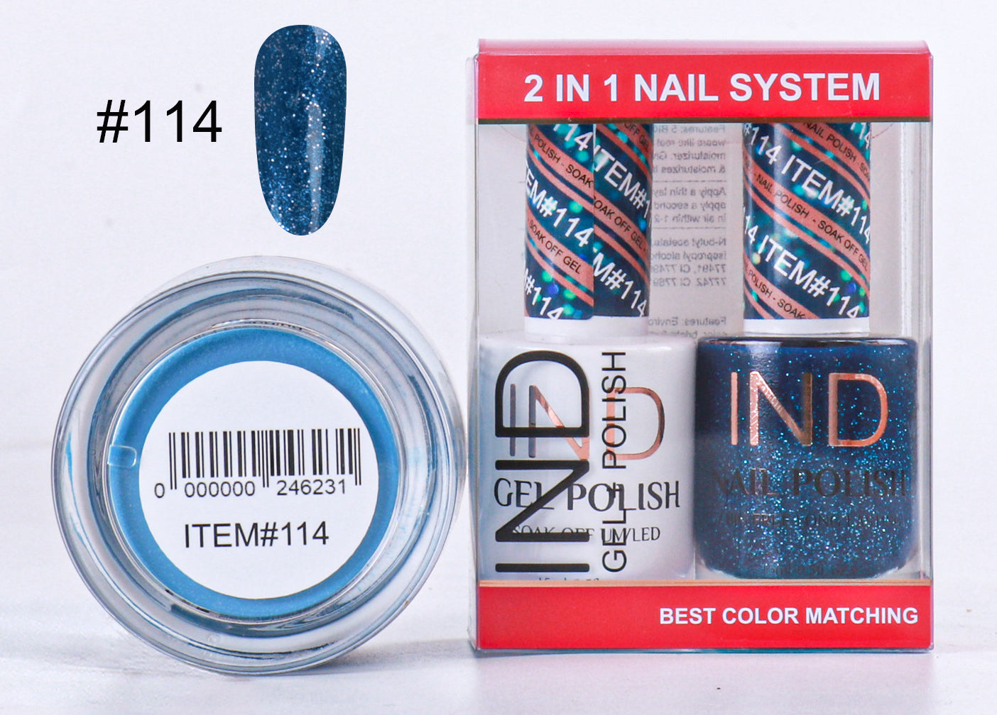 Combo IND 3 TRONG 1 Gel + Sơn mài + Phấn phủ - #114