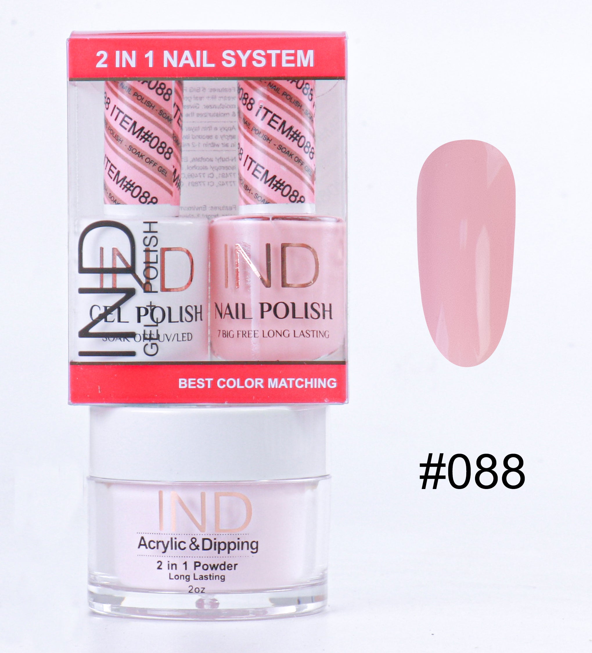 Combo IND 3 TRONG 1 Gel + Sơn mài + Phấn phủ - #88