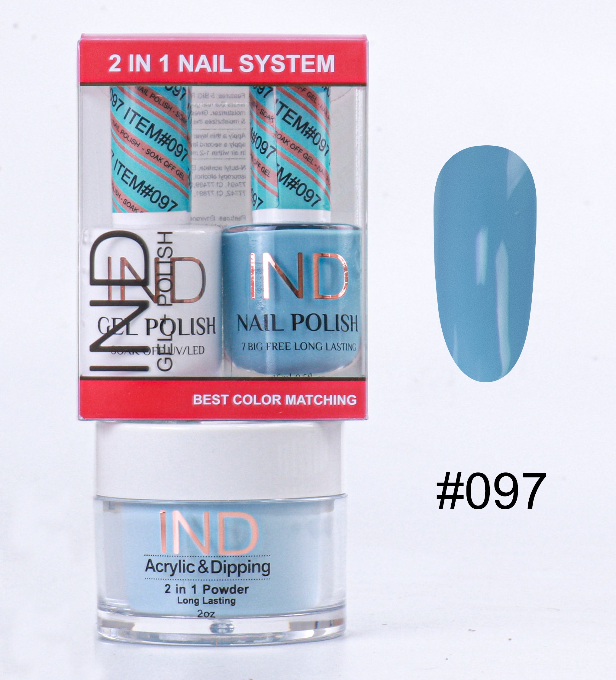 Combo IND 3 TRONG 1 Gel + Sơn mài + Phấn phủ - #97