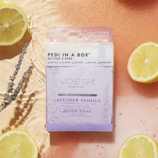 VOESH Pedi in a Box O2 Fizz 5 bước - Hoa oải hương - Hộp 50